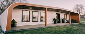 Casas de base biol�gica feitas de p� de madeira e resina d�o o pr�ximo passo