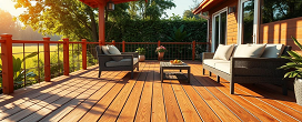 Deck de madeira pra deixar sua área externa ainda mais linda