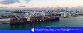 Exporta��es de m�veis recuam 7,5 por cento at� julho, enquanto cadeia de suprimentos v� avan�o de 5,1 por cento