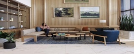 Mobili�rio modular feito com pain�is de grama.